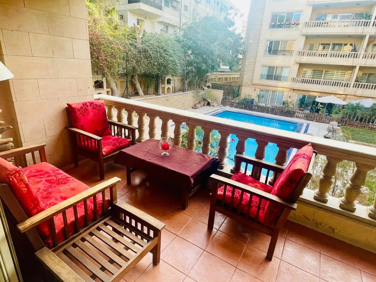 4 Bedroom Apartment With Swimming Pool For Rent in Maadi Royal gardens one Sarayat Maadi Cairo Egypt