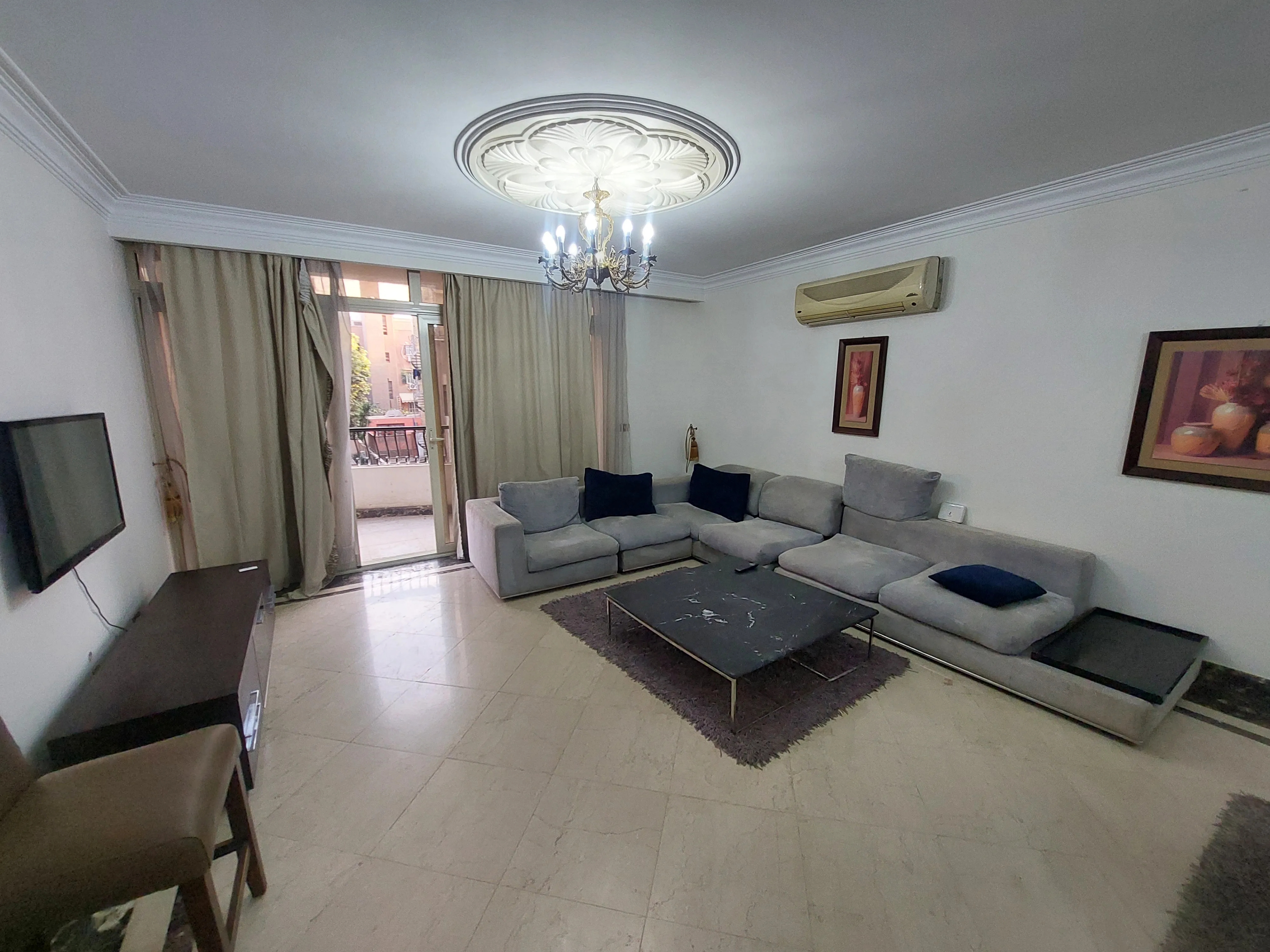 Three Bedroom Furnished Apartment With Balcony For Rent in Al Maadi Sarayat Cairo Egypt