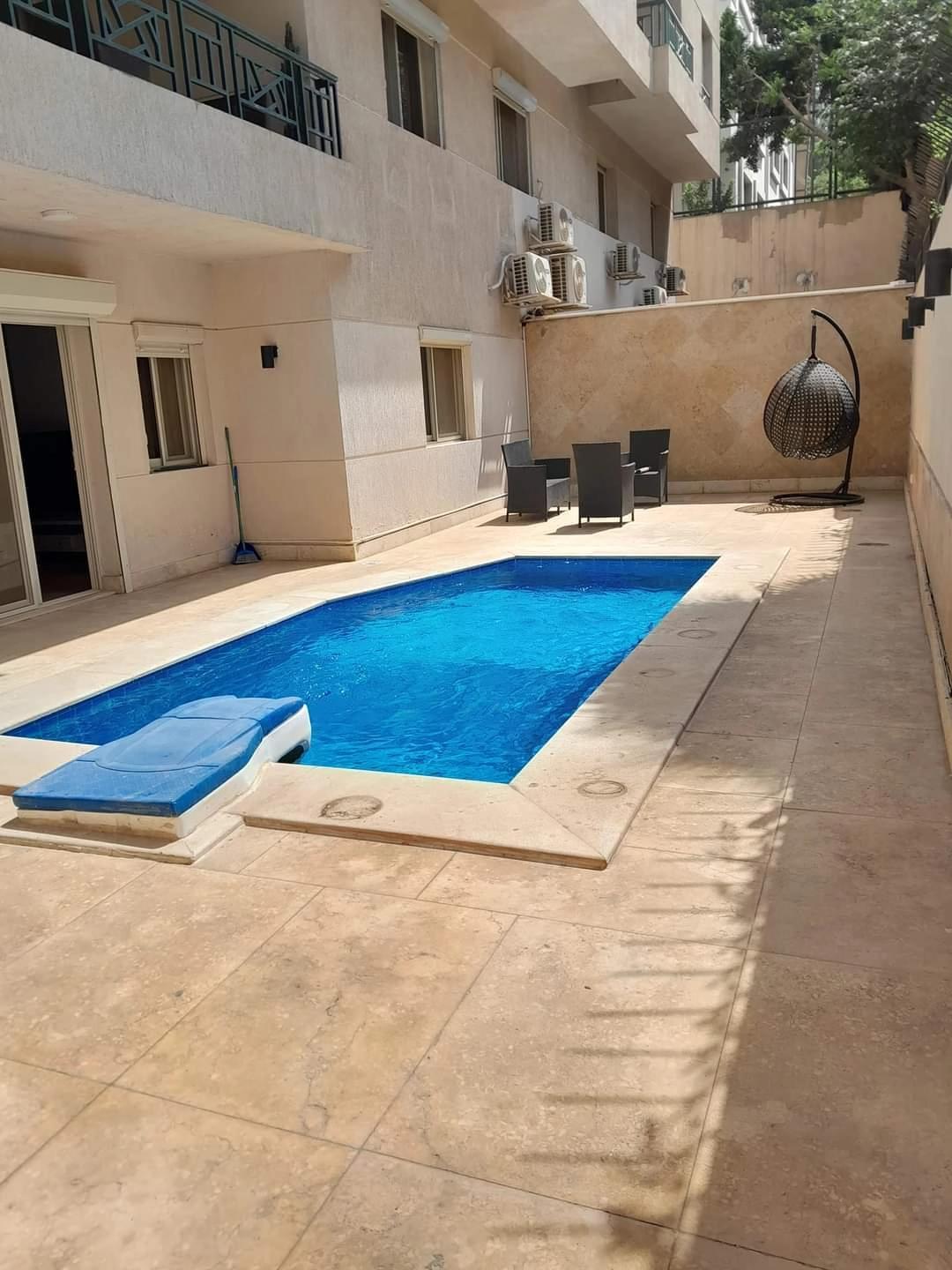 MODERN FURNISHED GROUND FLOOR WITH SWIMMING POOL FOR RENT IN MAADI SARAYAT CAIRO EGYPT