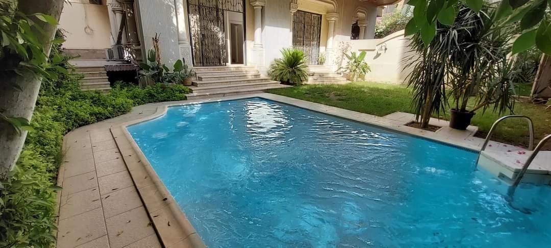 SUNNY GROUND FLOOR WITH SWIMMING POOL FOR RENT IN MAADI SARAYAT CAIRO EGYPT