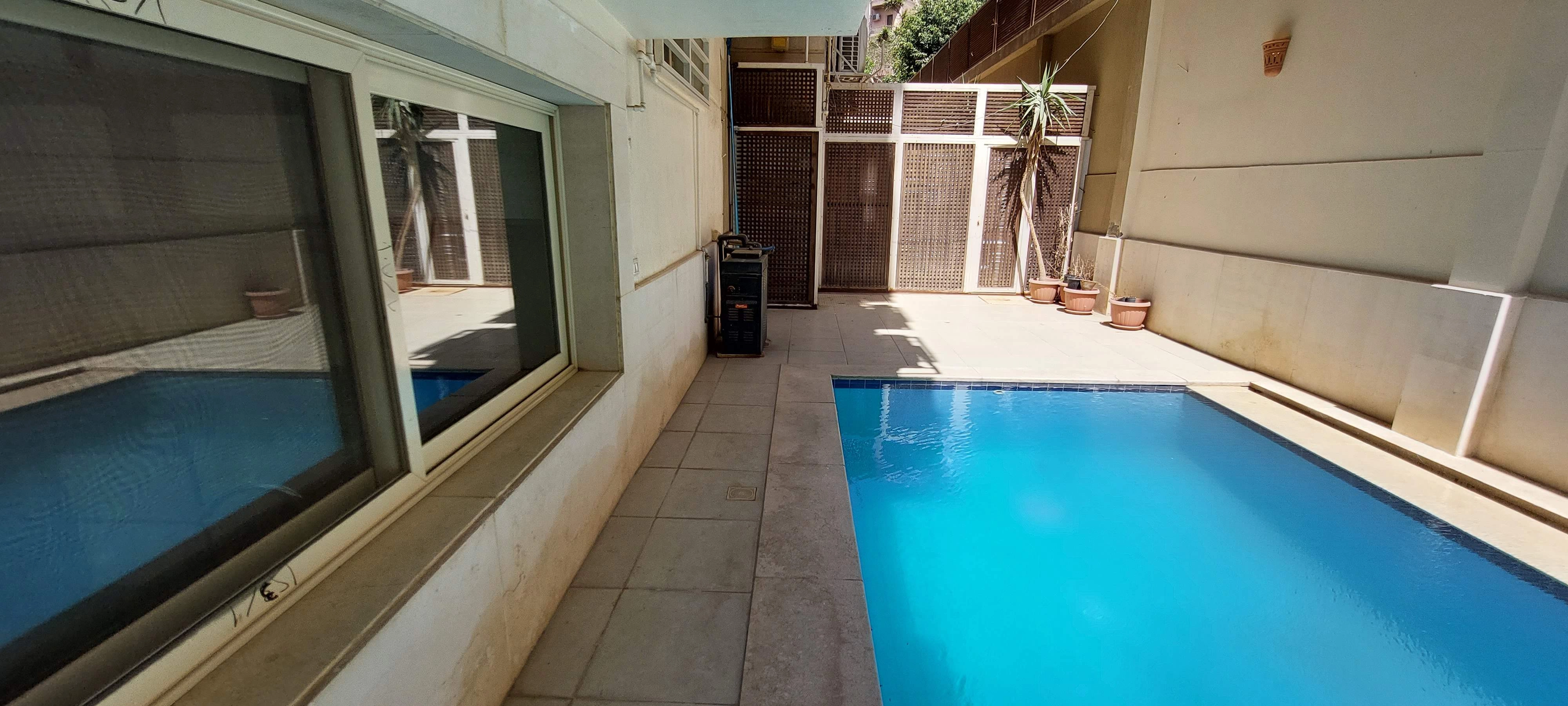 GROUND FLOOR WITH POOL FOR RENT IN SARAYAT EL MAADI CAIRO EGYPT